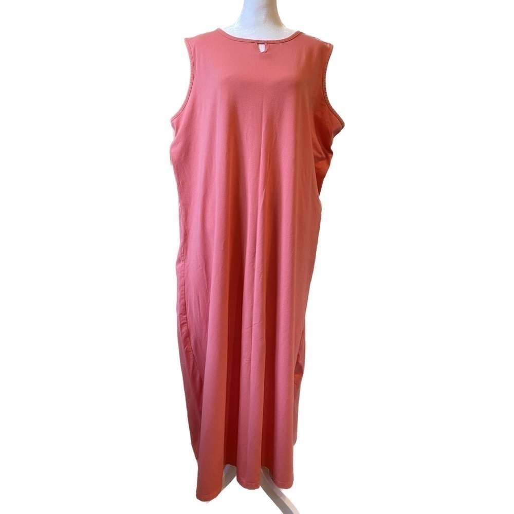 D&Co. Maxi Dress Women Pink Striped Soft Fabric Stretch Sleeveless 2X